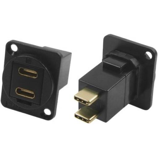 RS PRO Konektor USB, řada: CP30212MB, počet portů: 1portový, orientace těla: Rovný USB typu C, Panel