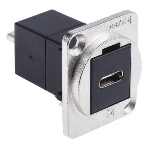 RS PRO Konektor USB, řada: CP30211M, počet portů: 1portový, orientace těla: Rovný USB typu C, 30 V, Panel