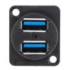 RS PRO Konektor USB, řada: CP Vnitřní, počet portů: 2portový, orientace těla: Rovný USB typu A, 500 V, Panel USB 3.0
