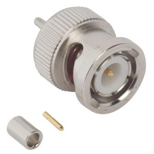 Amphenol RF Koaxiální konektor, řada: BNC Vnější, 50 Ω, orientace těla: Rovný, Kabel Konektory BNC Krimpovací, 4GHz 85
