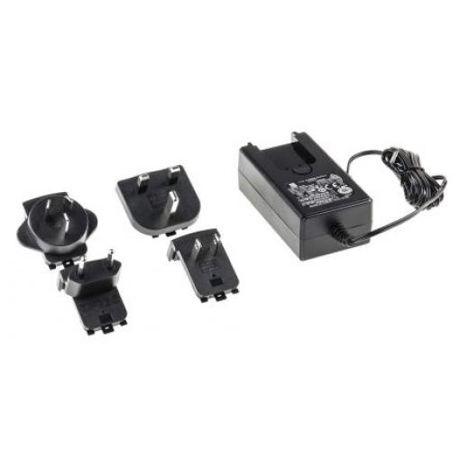 RS PRO Adaptér AC/DC 30 W, výstup: 24V dc, počet výstupů: 1 2.1 x 5.5 x 12 mm Kladný pól na středu, 2.5 x 5.5 x 12 mm