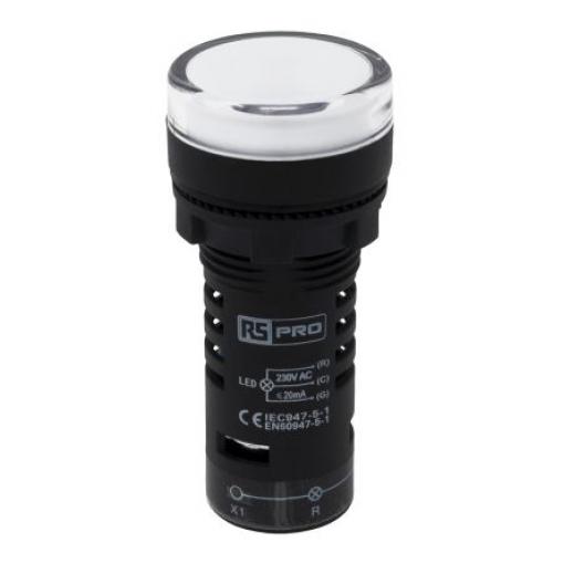 RS PRO Indikátor, řada: LEDtec Montáž do panelu LED Zelená, Červená, průměr výřezu: 22 mm IP65 Kulatý 230 V ac