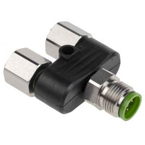 Adaptér pro kulaté konektory, počet kontaktů: 5, Kabel, velikost: M12 Murrelektronik Limited, orientace těla: T