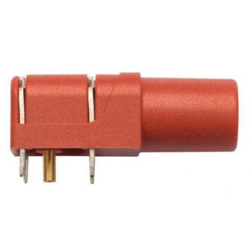 Schutzinger Zásuvka na banánky, 4 mm, 1000V, 24A, Červená, Vnitřní Pájecí, délka: 33 mm, pokovení kontaktu: Zlatá