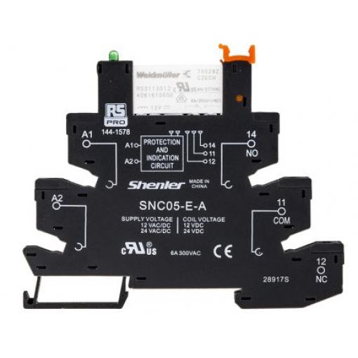 RS PRO Relé rozhraní 12 V ac/dc SPDT Lišta DIN RNC 8 A