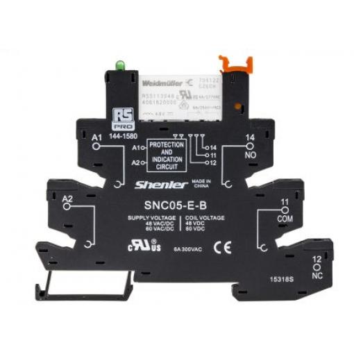 RS PRO Relé rozhraní 48 V ac/dc SPDT Lišta DIN RNC 8 A