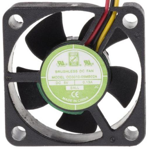 RS PRO Axiální ventilátor, řada: OD3010, průtok vzduchu: 6.8 m³/h 400 mW 5 V dc 80 mA IP55 30 mm 30 mm 10.2 mm
