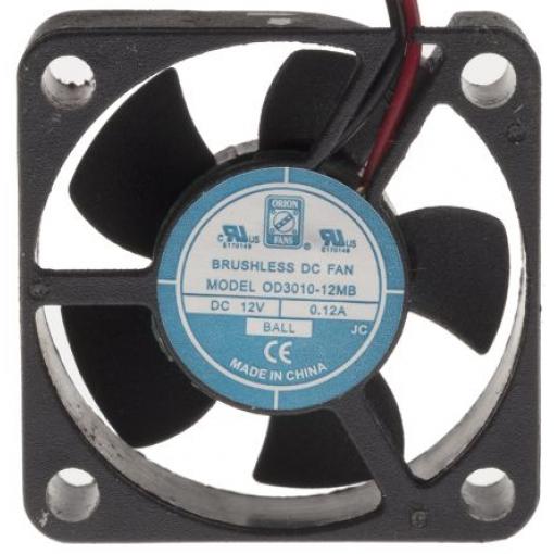 RS PRO Axiální ventilátor, řada: OD3010, průtok vzduchu: 6.8 m³/h 1.8 W 12 V dc 90 mA IP55 30 mm 30 mm 10.2 mm