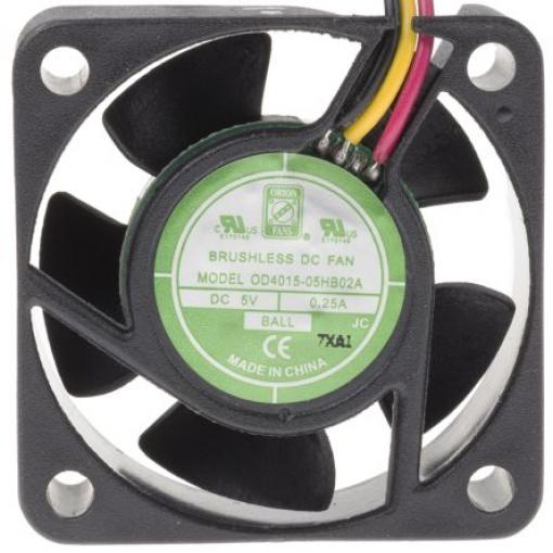 RS PRO Axiální ventilátor, řada: OD4015, průtok vzduchu: 14.4 m³/h 1.5 W 5 V dc 250 mA IP55 40 mm 40 mm 15 mm