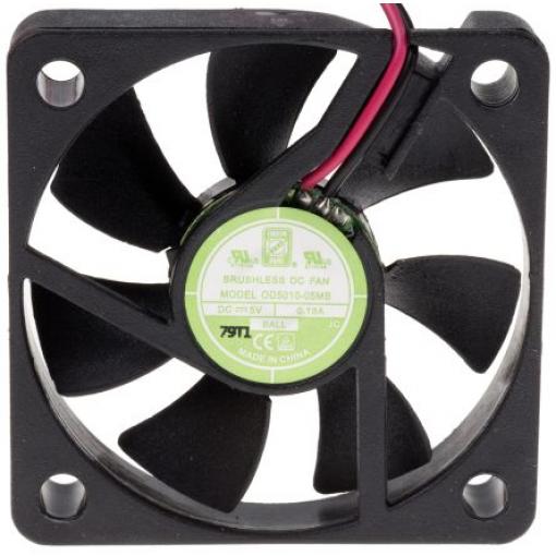 RS PRO Axiální ventilátor, řada: OD5010, průtok vzduchu: 16.9 m³/h 750 mW 5 V dc 150 mA IP55 50 mm 50 mm 10.5 mm
