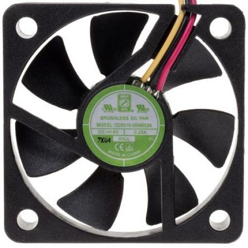 RS PRO Axiální ventilátor, řada: OD5010, průtok vzduchu: 16.9 m³/h 900 mW 5 V dc 150 mA IP55 50 mm 50 mm 10.5 mm