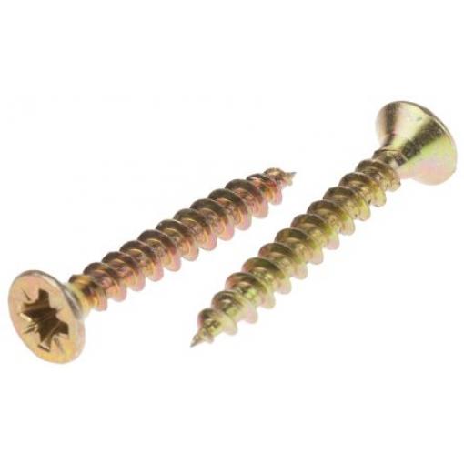 RS PRO Vrut Pozidriv, Pasivovaný pozinkovaný, Ocel Zapuštěná hlavice, 4 mm, délka: 30 mm