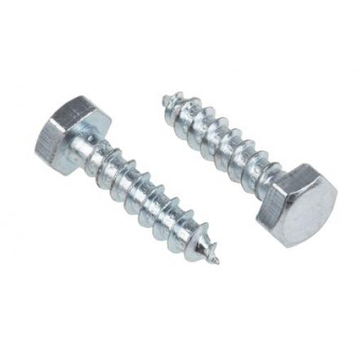 RS PRO Vrut do dřeva s šestihrannou hlavou, Lesklý zinek Šestihranný, Ocel, 6 mm, délka: 25 mm