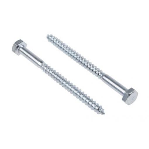 RS PRO Vrut do dřeva s šestihrannou hlavou, Lesklý zinek Šestihranný, Ocel, 6 mm, délka: 80 mm