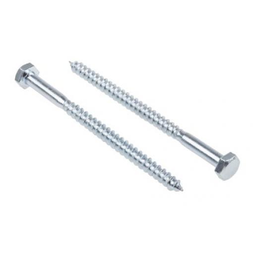 RS PRO Vrut do dřeva s šestihrannou hlavou, Lesklý zinek Šestihranný, Ocel, 6 mm, délka: 90 mm