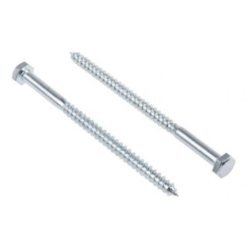 RS PRO Vrut do dřeva s šestihrannou hlavou, Lesklý zinek Šestihranný, Ocel, 6 mm, délka: 100 mm
