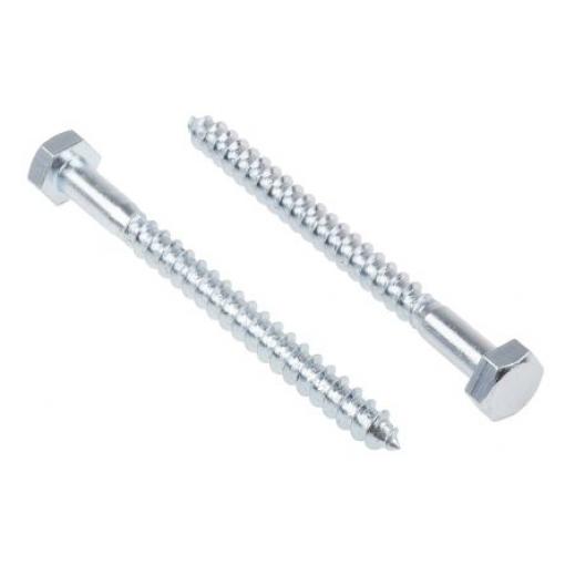 RS PRO Vrut do dřeva s šestihrannou hlavou, Lesklý zinek Šestihranný, Ocel, M10, délka: 120 mm