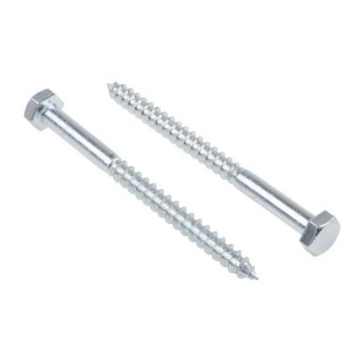 RS PRO Vrut do dřeva s šestihrannou hlavou, Lesklý zinek Šestihranný, Ocel, M10, délka: 130 mm