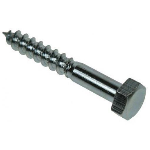 RS PRO Vrut do dřeva s šestihrannou hlavou, Lesklý zinek Šestihranný, Ocel, M10, délka: 140 mm
