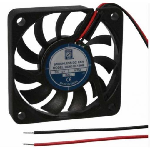 RS PRO Axiální ventilátor, řada: OD6010, průtok vzduchu: 35.7 m³/h 3 W 12 V dc 250 mA IP55 60 mm 60 mm 10.45 mm