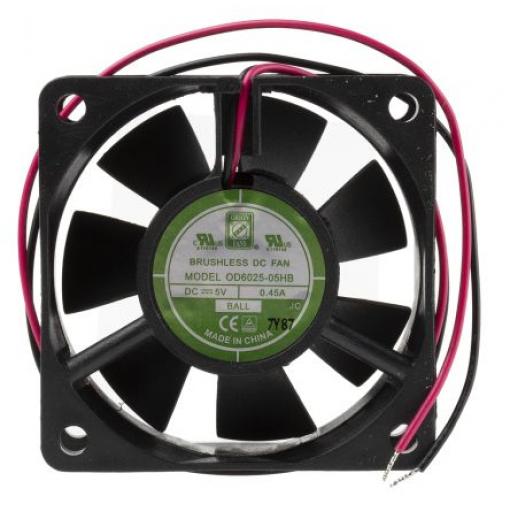 RS PRO Axiální ventilátor, řada: OD6025, průtok vzduchu: 39.1 m³/h 1.4 W 5 V dc 350 mA IP55 60 mm 60 mm 25 mm