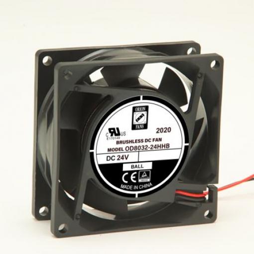 RS PRO Axiální ventilátor, řada: OD8032, průtok vzduchu: 94.3 m³/h 4.32 W 24 V dc 150 mA IP55 80.5 mm 80.5 mm 32 mm