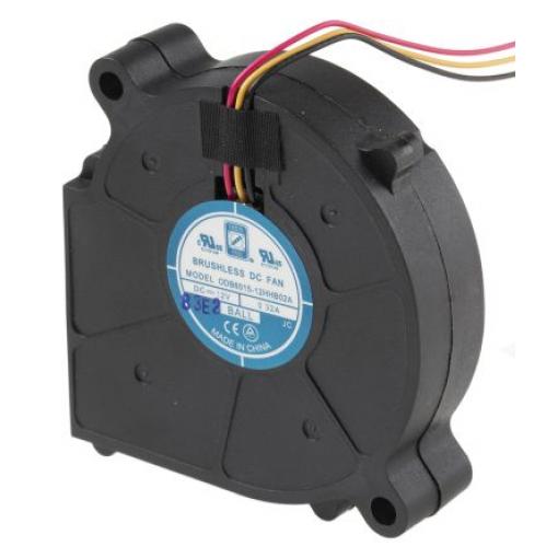 RS PRO Odstředivý ventilátor Dmychadlo, průtok vzduchu: 7.45 cfm 12V dc DC 60 mm 15mm 60 mm