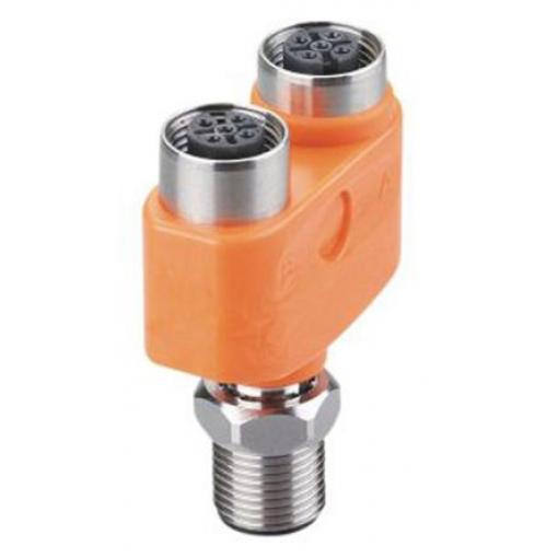 ifm electronic Adaptér pro kulaté konektory, řada: EB M12 Vnitřní, 90 °C, 0 °C M12, materiál kontaktu: Zlatá Vnitřní,
