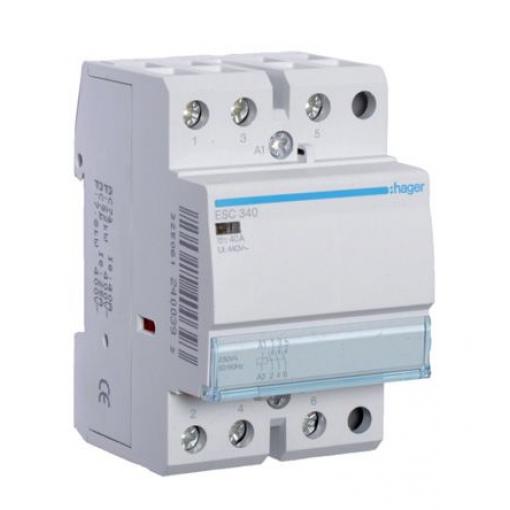 Hager 3 NO Stykač napětí ve vinutí 230V ac 3pólový 40 A 400V ac 7 W s 3 NO kontakty 230V ac Řízení motoru, rozsah: ESC