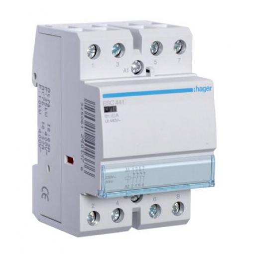 Hager 4 NC Stykač napětí ve vinutí 230V ac 4pólový 40 A 400V ac 7 W s 4 NC kontakty 230V ac Řízení motoru, rozsah: ESC