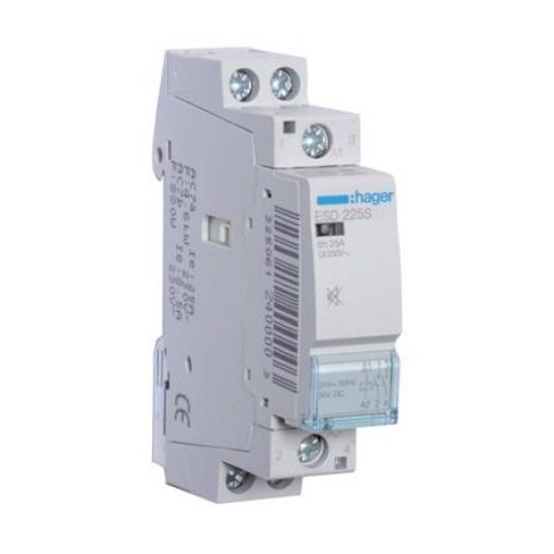 Hager 2 NO Stykač napětí ve vinutí 24V ac 2pólový 25 A 400V ac 2.2 VA s 2 NO kontakty 24V ac Řízení motoru, rozsah: ESC
