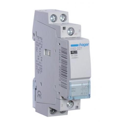 Hager 1 NO, 1 NC Stykač napětí ve vinutí 24V ac 2pólový 25 A 230V ac 1.9 kW s 1 NO/1 NC kontakty 24V ac Řízení motoru,