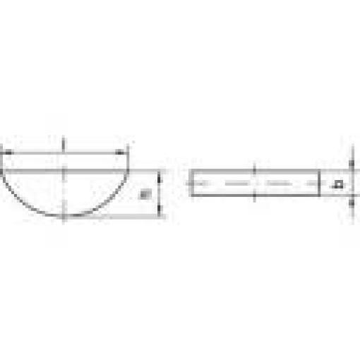 TOOLCRAFT 138920 Woodruffova pera DIN 6888 ocel C45K 100 ks