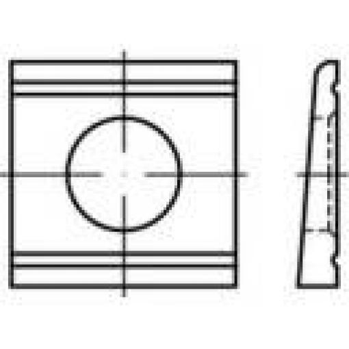 podložka klínová 21 mm ocel 50 ks TOOLCRAFT 139584