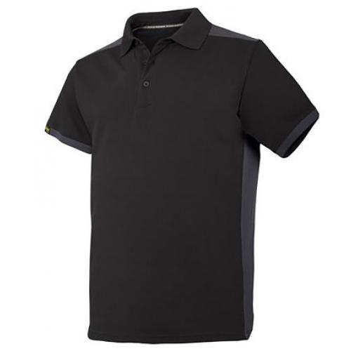 Snickers AllroundWork Černá, Šedá Polyester, Bavlna Polokošile M