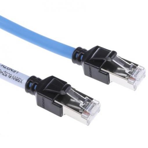 Omron Cat6a Ethernetové kabely, řada: XS6W, Modrá, Nízko dýmivý bezhalogenový, 30V dc 15 m 8, typ pláště: Stíněné