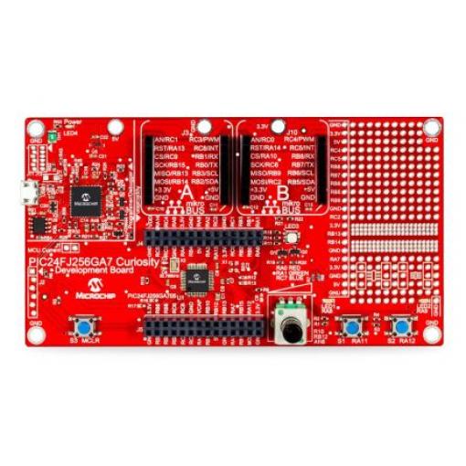 Microchip Vyhodnocovací deska, PIC24FJ256GA7, PIC, MCU DM240016, Mikrokontrolér, PIC24, Curiosity, Vývojová deska