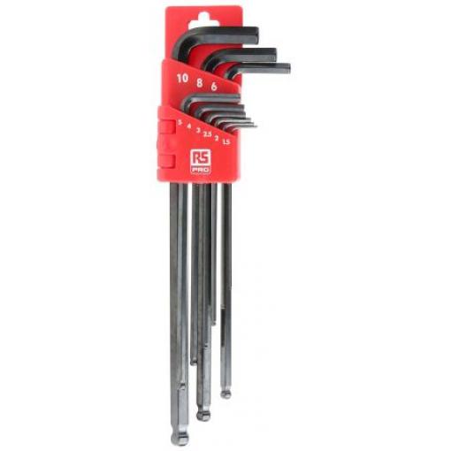 Sada šestihranných klíčů, počet kusů: 9 tvar L Metrické Extra dlouhé rameno 10.0 mm, 1.5 mm, 2.0 mm, 2.5 mm, 3.0 mm, 4.0
