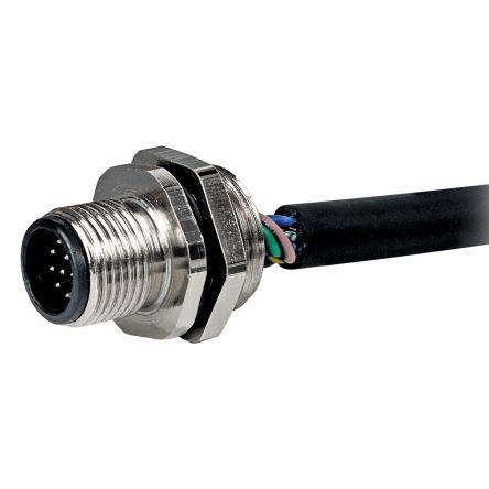 Kulatý konektor, počet kontaktů: 12, Montáž do panelu, velikost: M12 RS PRO, pohlaví kontaktu: Vnější, orientace těla: