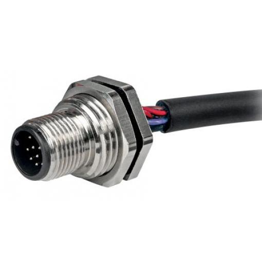 Kulatý konektor, počet kontaktů: 12, Montáž do panelu, velikost: M12 RS PRO, pohlaví kontaktu: Vnější, orientace těla:
