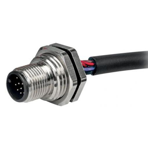 Kulatý konektor, počet kontaktů: 12, Montáž do panelu, velikost: M12 RS PRO, pohlaví kontaktu: Vnější, orientace těla:
