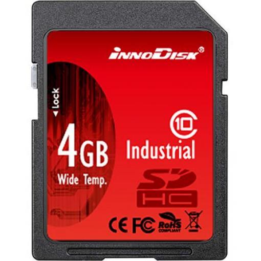 Karta SD 4 GB SD Průmyslová třída SLC InnoDisk, řada: SD Třída 10 -40 °C -40 °C 32X