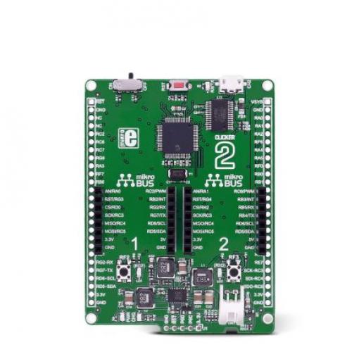 MikroElektronika Vývojová sada, PIC, MCU MIKROE-2584, Mikrokontrolér, PIC18, Clicker 2 pro PIC18FK, Přídavná deska