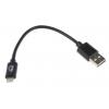 RS PRO Kabel USB do zásuvky IC Vnější, A: USB typu A, 150 mm Vnější, Černá, B: Lightning