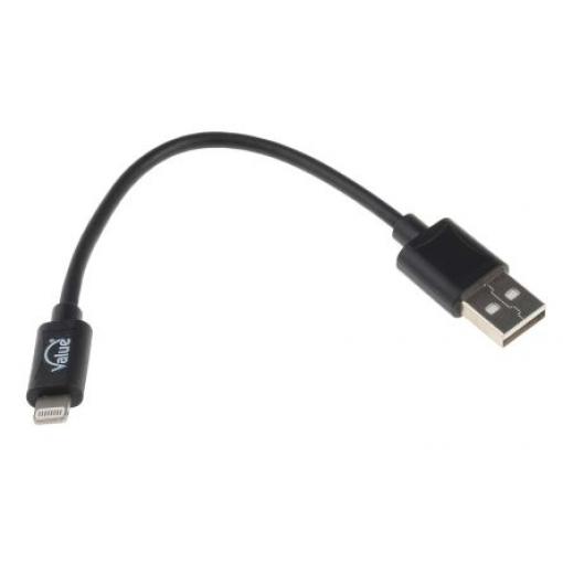 RS PRO Kabel USB do zásuvky IC Vnější, A: USB typu A, 150 mm Vnější, Černá, B: Lightning
