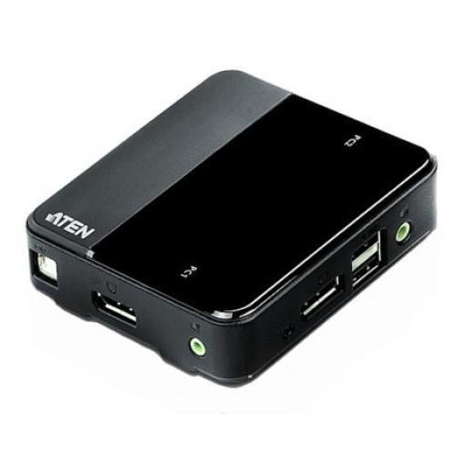 Přepínač KVM, 3,5 mm stereo 2portový USB 1 Aten, video připojení: Display Port 4096 x 2160 pixel