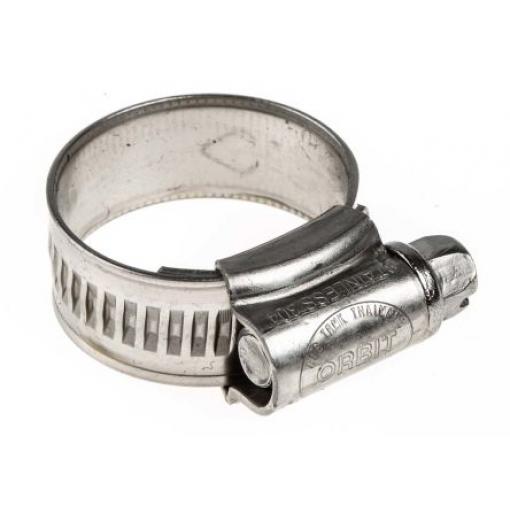 Hadicová a stahovací spona Šnekový převod, Nerezová ocel Šroub s šestihrannou hlavou RS PRO 25 mm (vnitřní prům.)