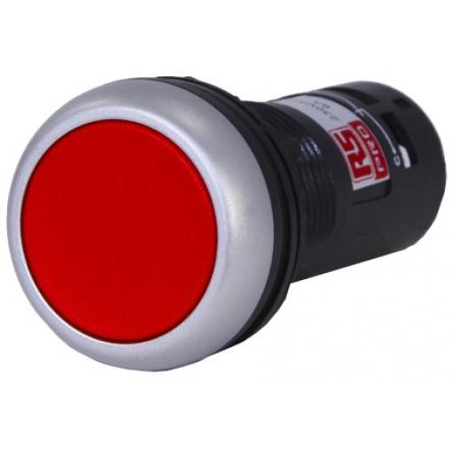 RS PRO Tlačítkový spínač IP65 SPDT Montáž do panelu 22 mm Červená