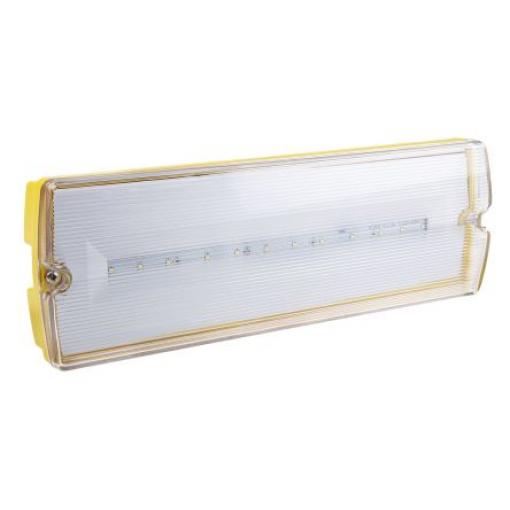 RS PRO Nouzové osvětlení Žlutá, 3 W, barevná teplota: 6000k, typ žárovky: LED 1, délka: 355 mm Jednoduchý, 110V, IP65,