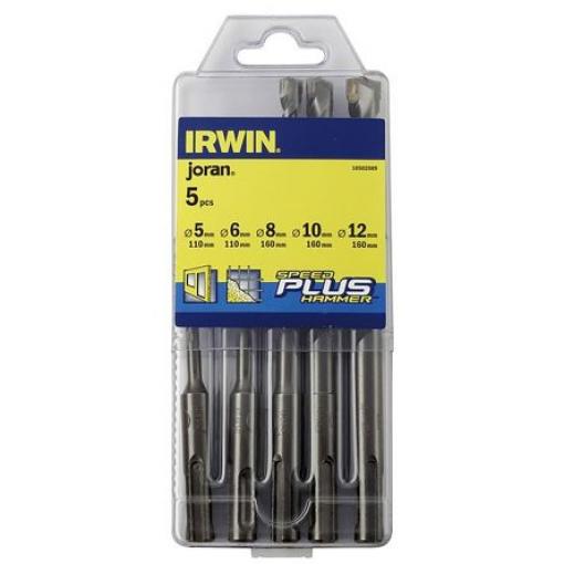 Sada vrtacích a šroubovákových nástavců, Karbid wolframu, počet kusů: 5 SDS Irwin Zdění, max. velikost: 12 mm, min.